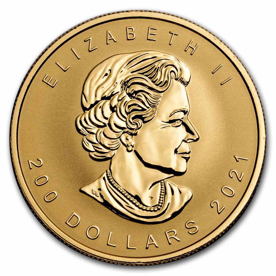 2021 Canada 2 oz Gold $200 Super Incuse Gold Maple Leaf