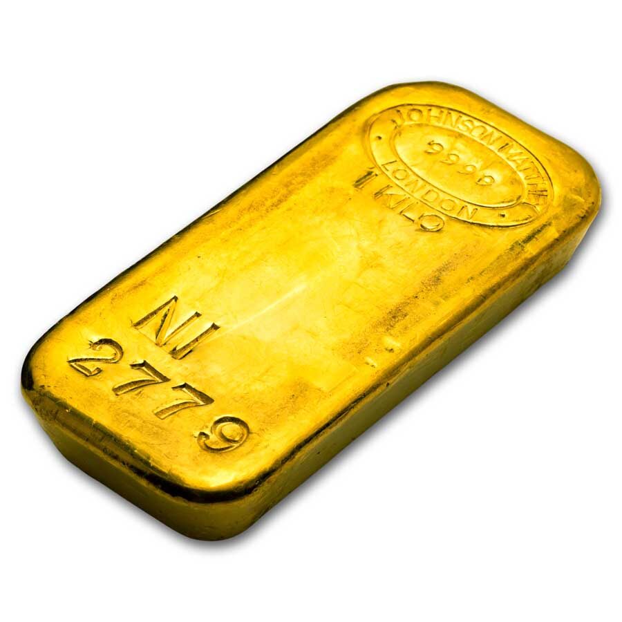 1 kilo Gold Bar - Johnson Matthey-London (Poured)
