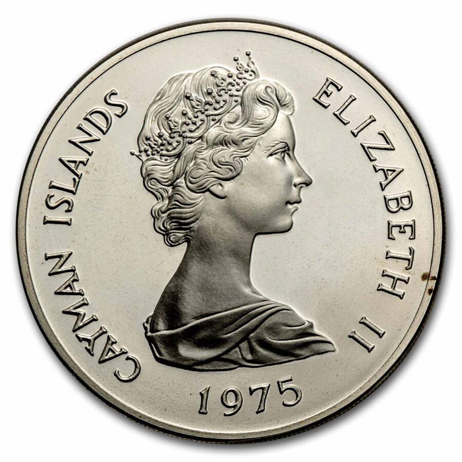 1975 Cayman Islands "Six-Queens of England" Silver $50 Proof