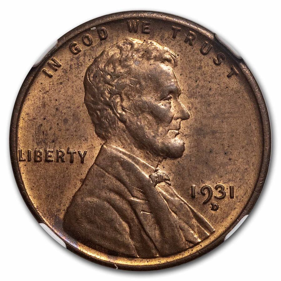 1931-D Lincoln Cent MS-64 NGC (Red/Brown)