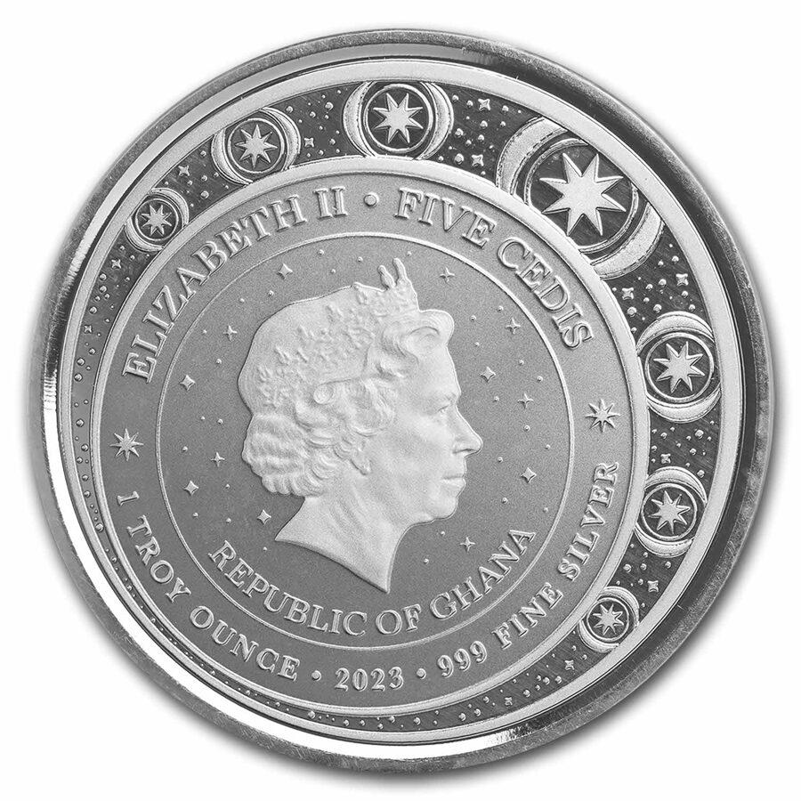 2023 Republic of Ghana 1 oz Silver 5 Cedis Magical Unicorn BU