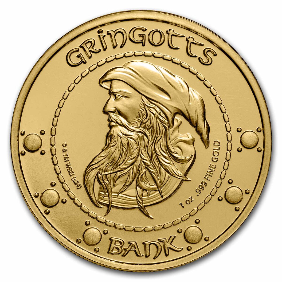 Harry Potter 1 oz Gold Currency: Gringotts Galleon Round