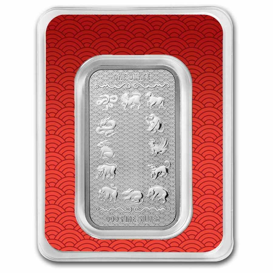1 oz Silver Bar - 2024 APMEX Year of the Dragon (TEP, Series 2)