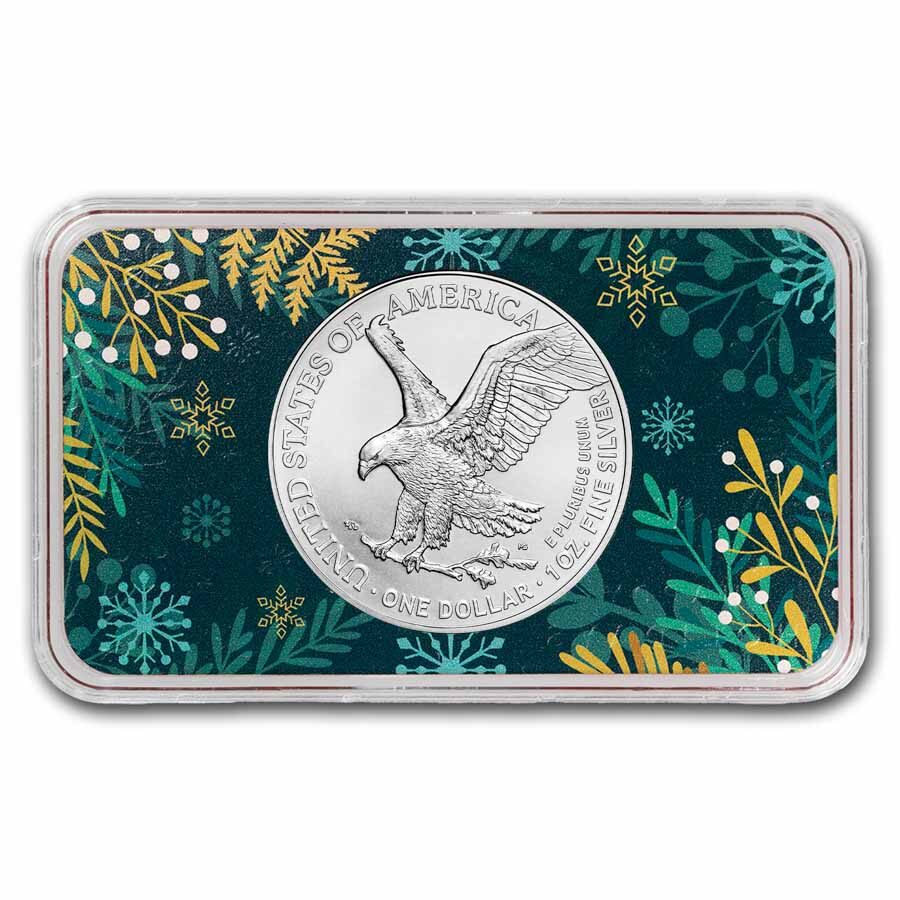 2025 1 oz American Silver Eagle - w/Premium Case, Happy Holidays