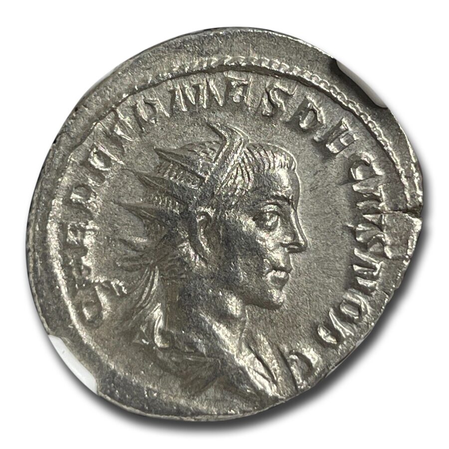 Roman AR Double Denarius Herennius Etruscus (AD 251) Ch XF NGC