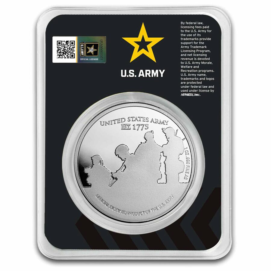 1 oz Silver Colorized Round - U.S. Army Logo (New) (In TEP)
