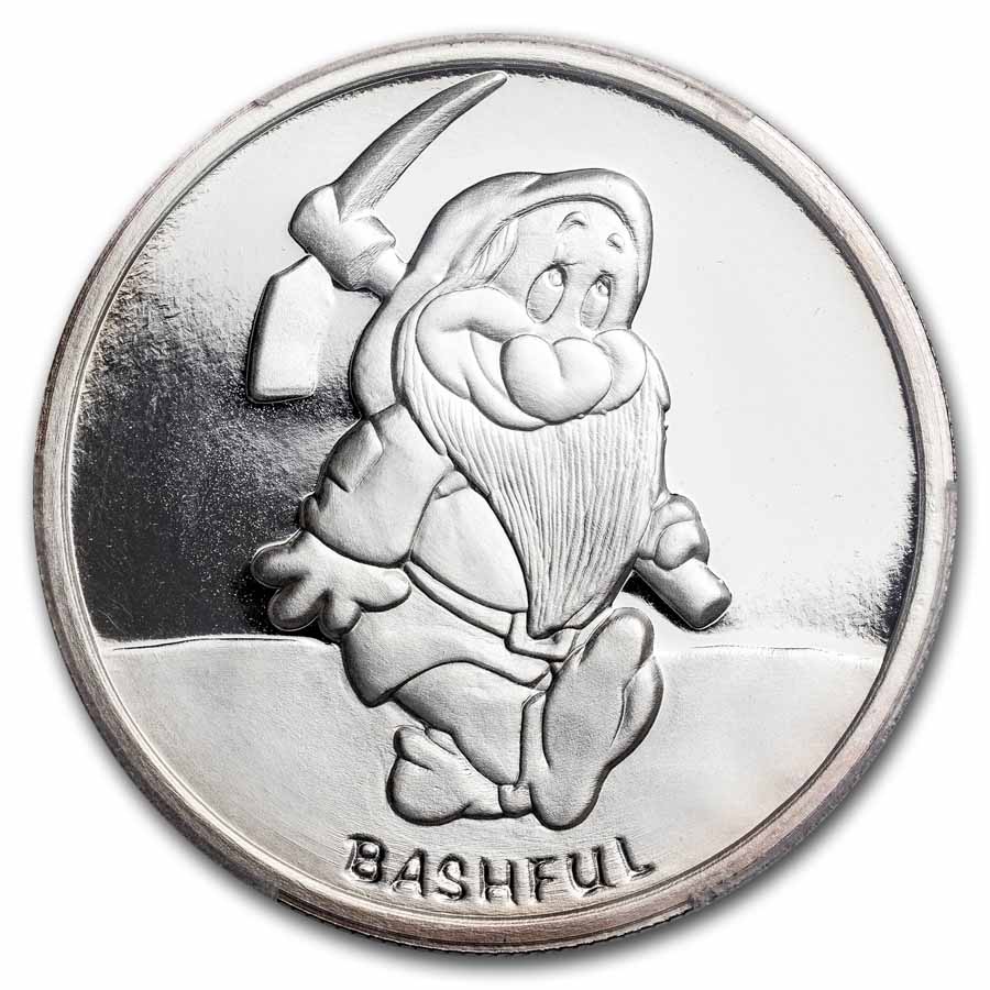 1987 5 oz Silver Disney's Snow White 50th Ann Bashful PR-69 PCGS