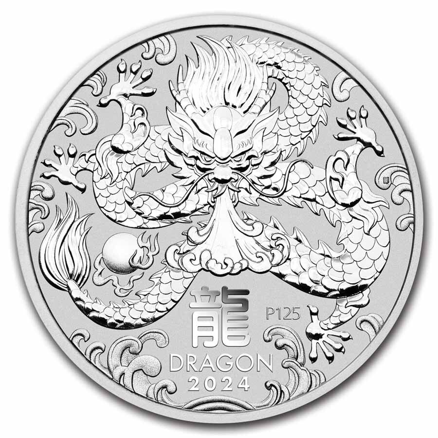 2024 AUS 1 oz Silver Lunar Dragon MS-70 PCGS (First Strike)