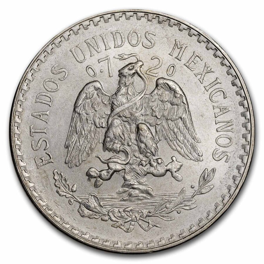 1944 Silver Mexican 1 Peso Cap & Rays BU