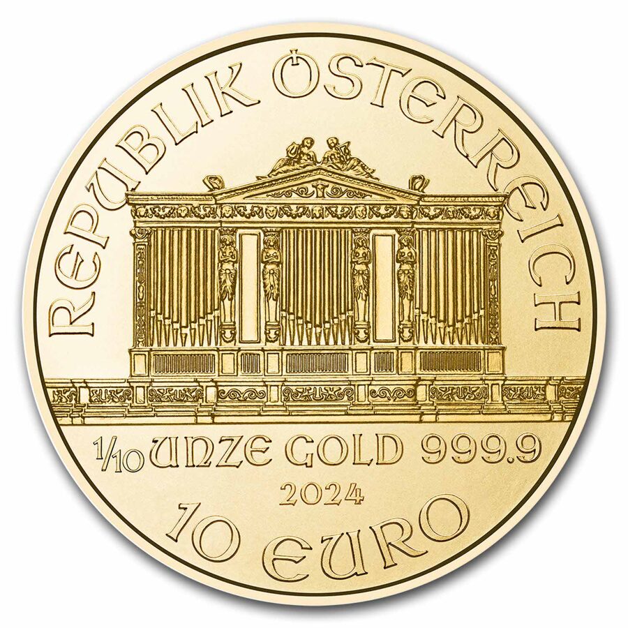 2024 Austria 1/10 oz Gold Philharmonic BU