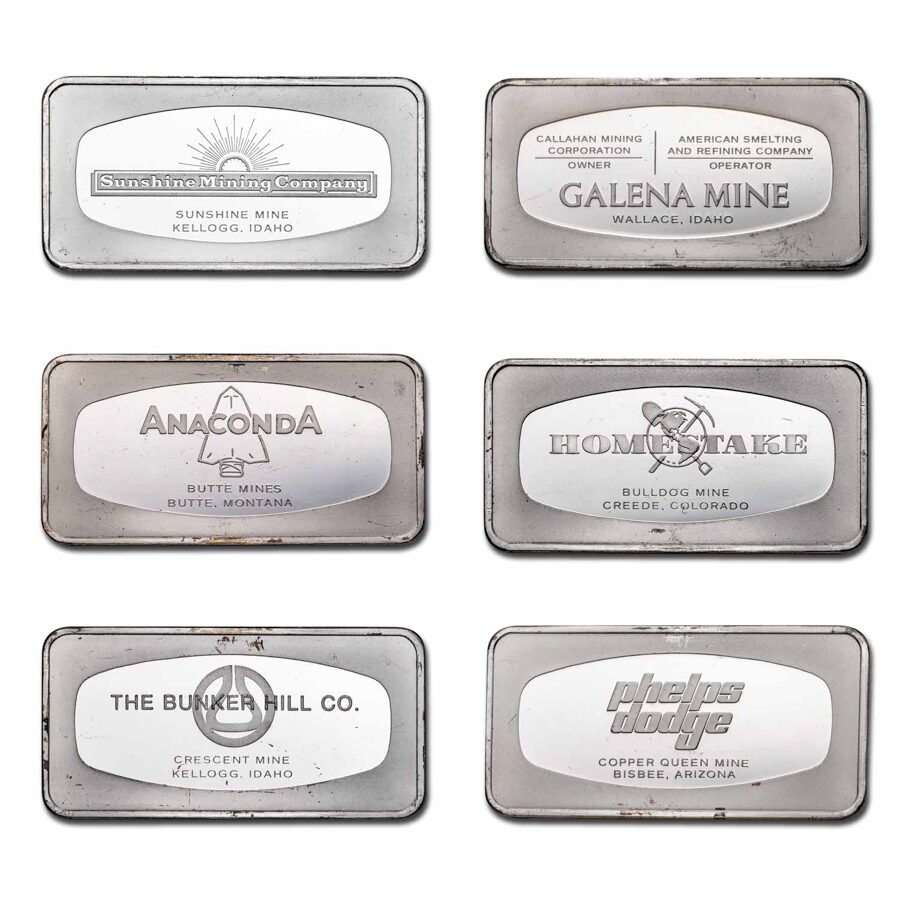 4.17 oz Silver Bar - Franklin Mint Western Mines (Random Motif)