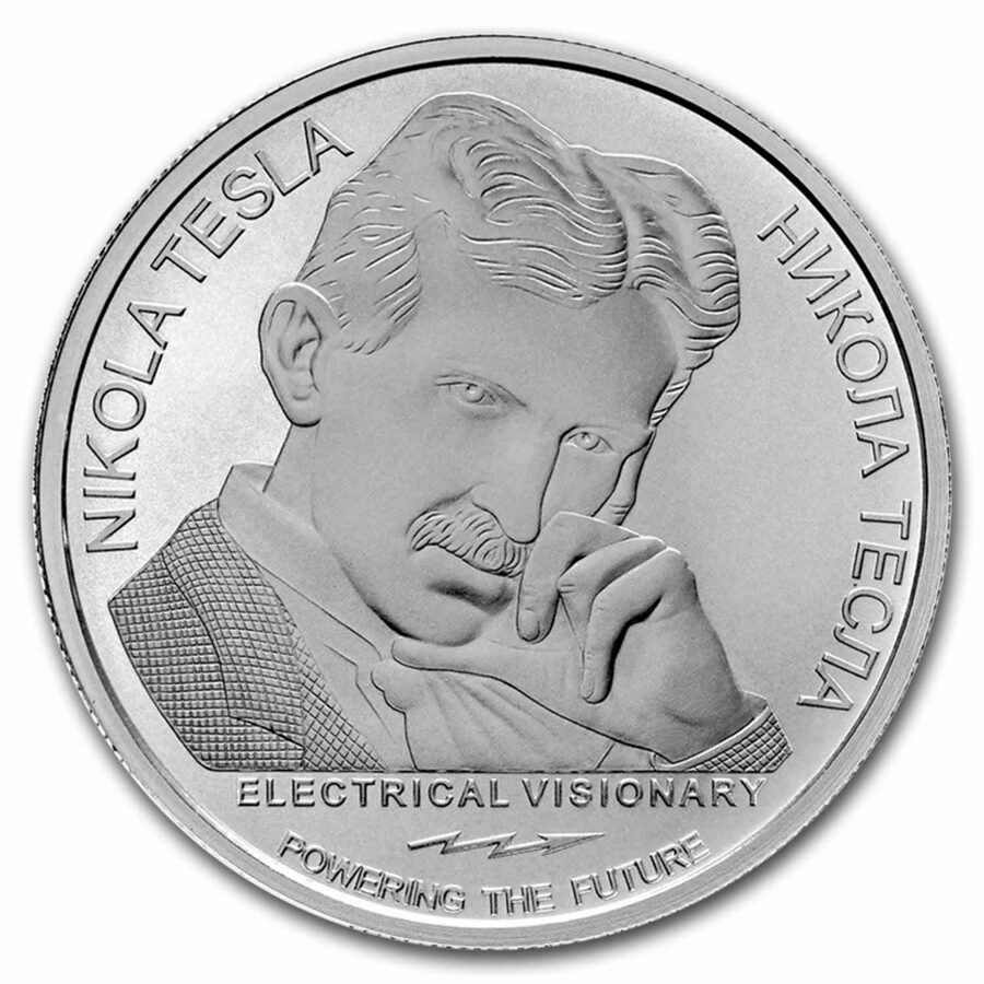 2023 Serbia 1 oz Silver 100 Dinar Tesla: Tesla Coils