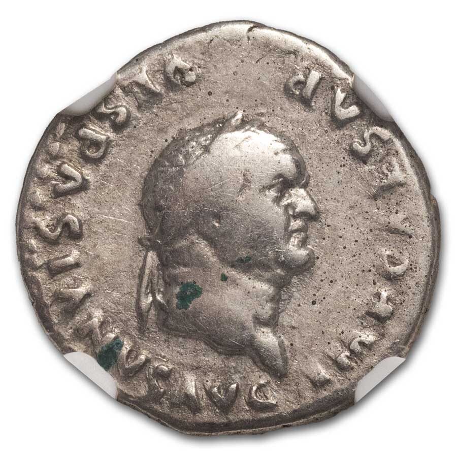 Roman Empire AR Denarius Vespasian 69-79 AD Fine NGC Random Coin