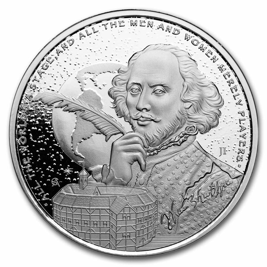 2024 Niue 1 oz Silver Icons of Inspiration: Shakespeare Proof