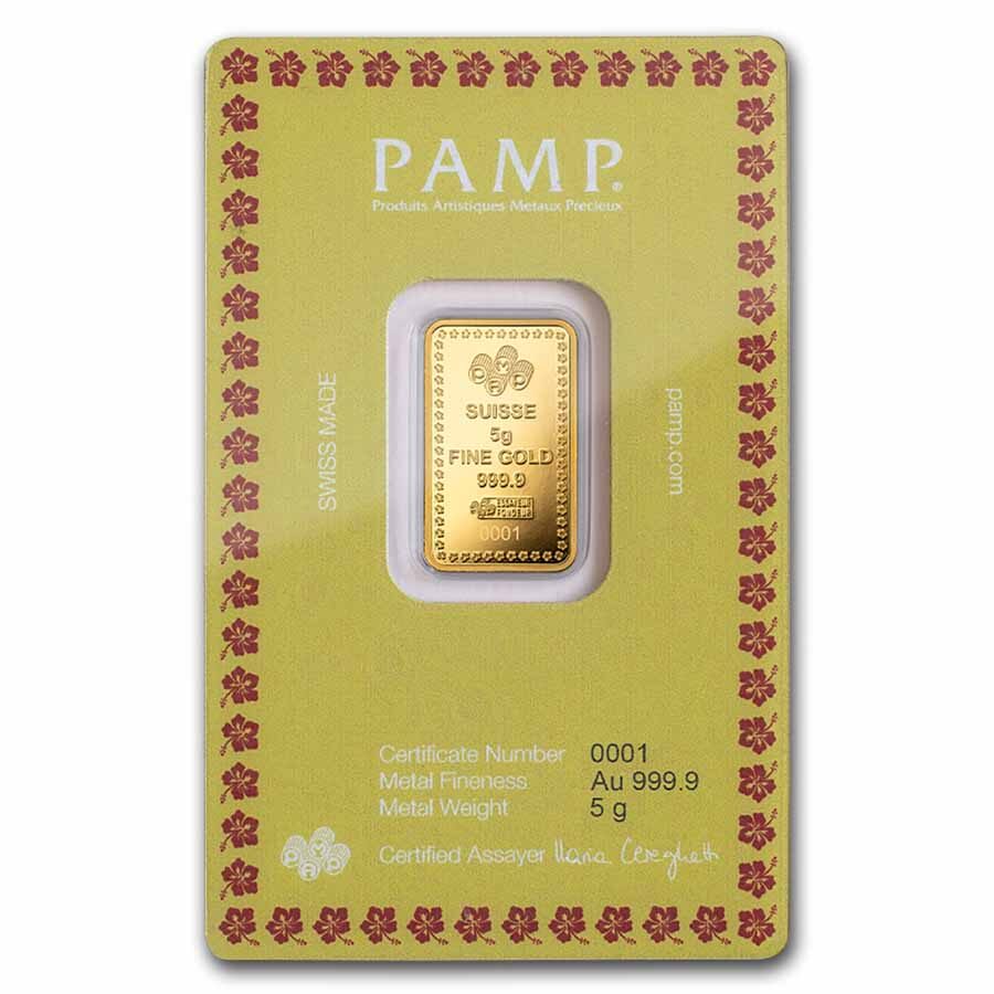 2024 5 gram Gold Bar - PAMP Suisse Diwali Lakshmi & Peacocks