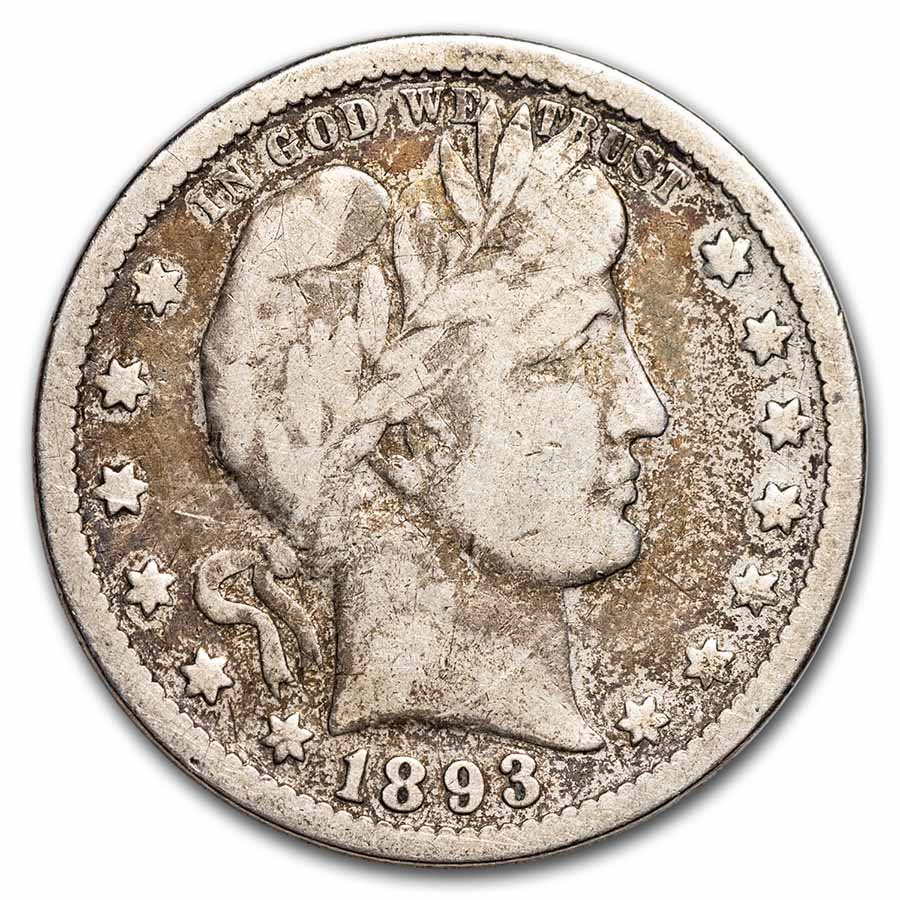 1893 Barber Quarter Fine
