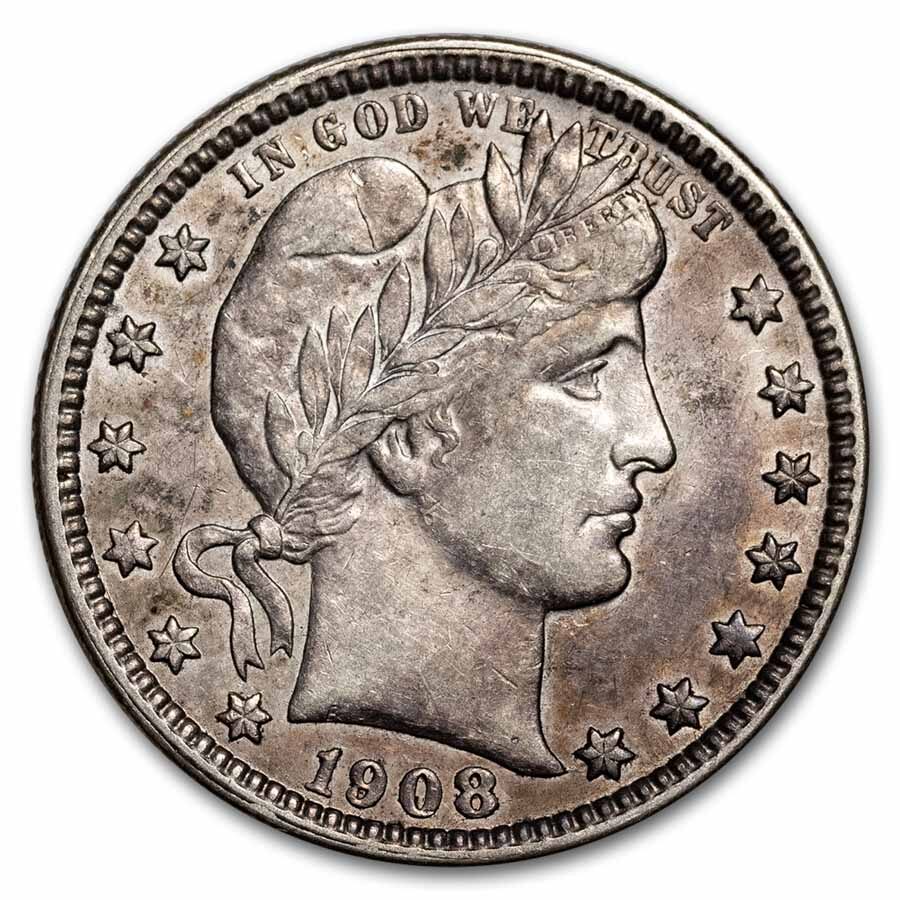 1908-O Barber Quarter XF