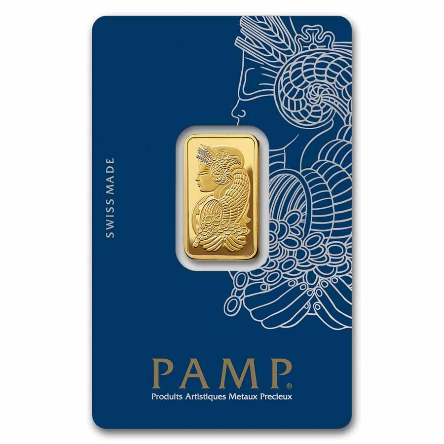10 gram Gold Bar - PAMP Lady Fortuna with Frame