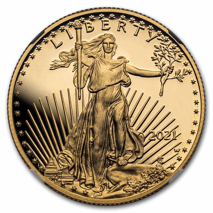 2021-W 1/2 oz Proof Gold Eagle (Type 1) PF-70 NGC