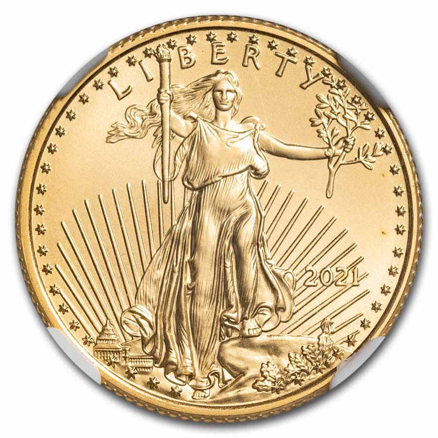 2021 1/4 oz American Gold Eagle (Type 1) MS-70 NGC (FDI)