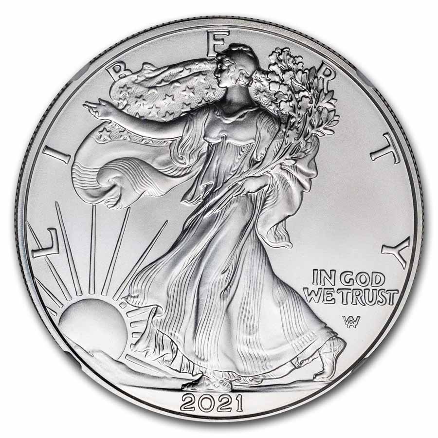 2021-W Burnished American Silver Eagle (Type 2) MS-70 NGC