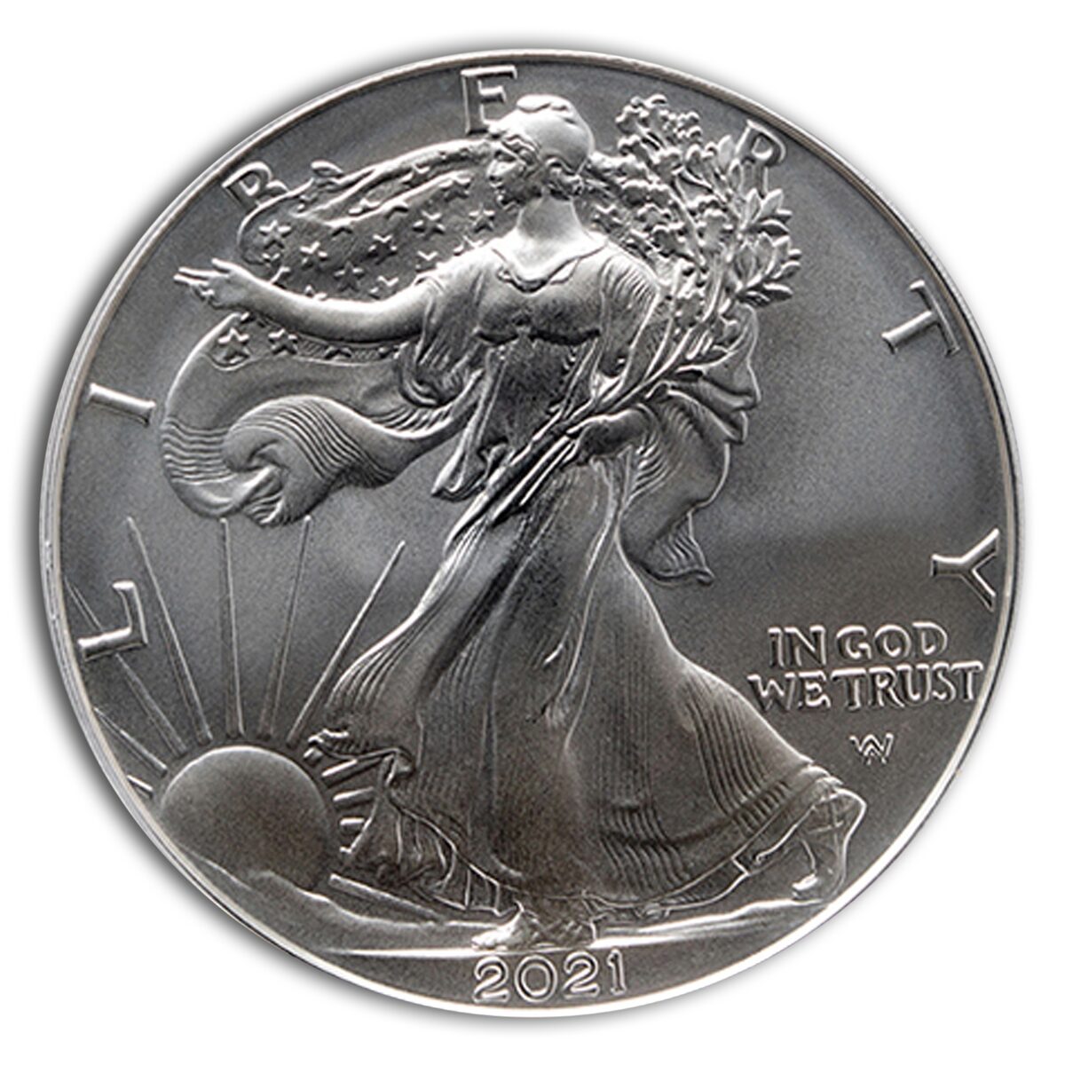 2021-W Burnished American Silver Eagle (Type 2) SP-70 PCGS
