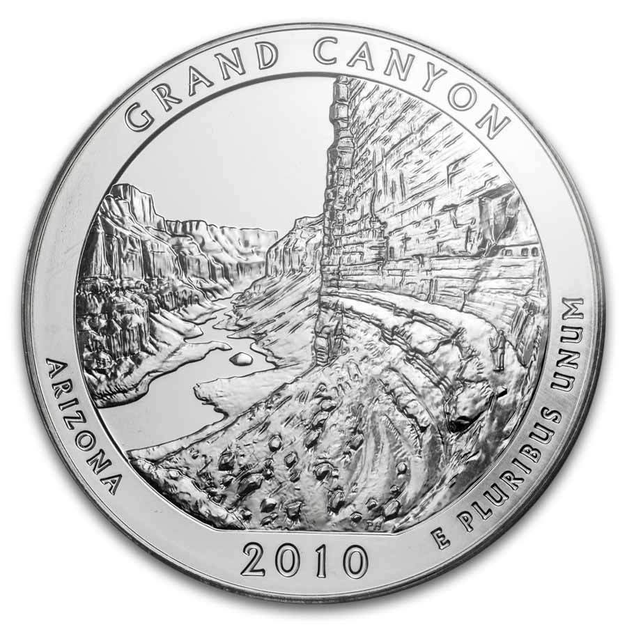 2010 5 oz Silver ATB Grand Canyon MS-69 PL PCGS