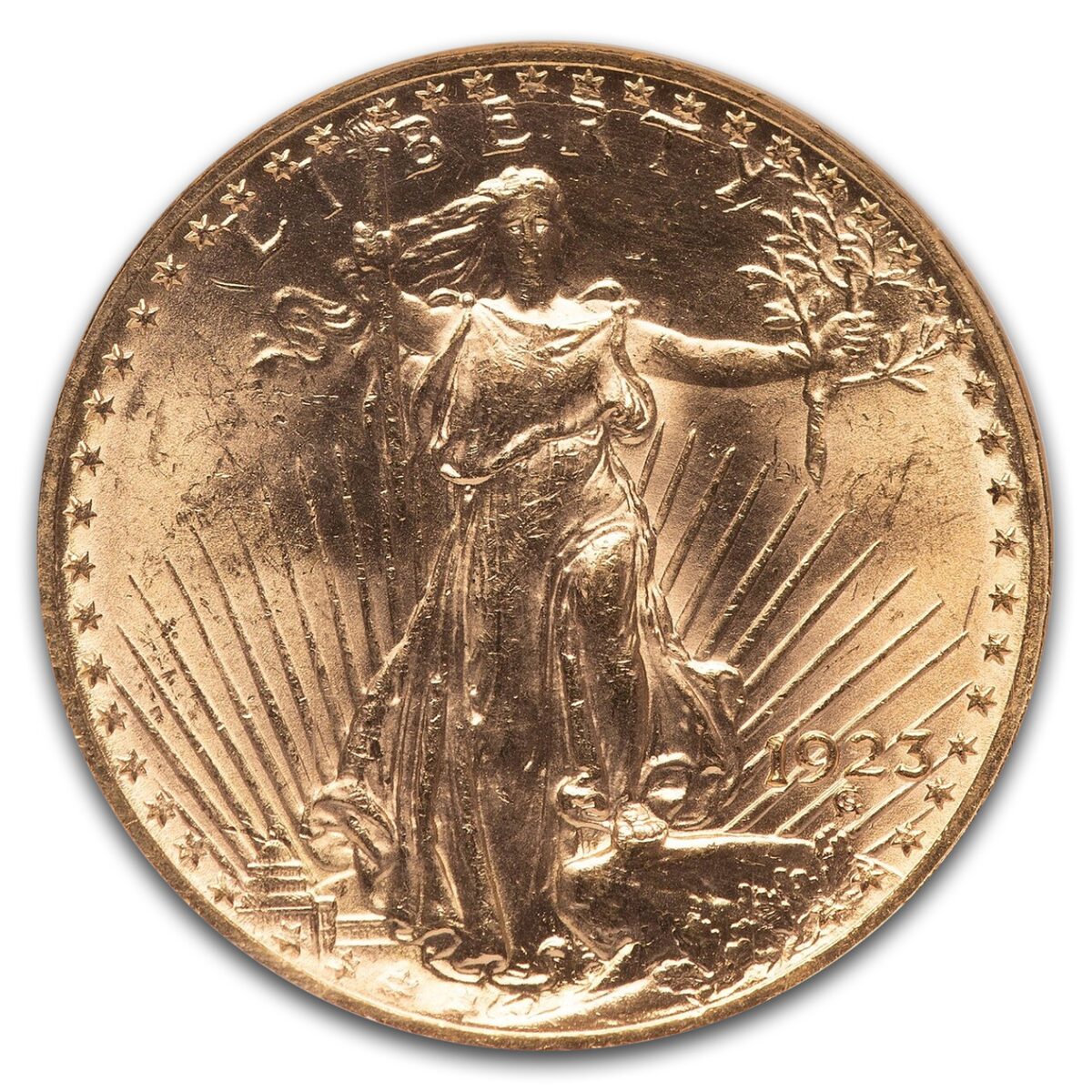 1923 $20 St Gaudens Gold Double Eagle MS-63 NGC CAC