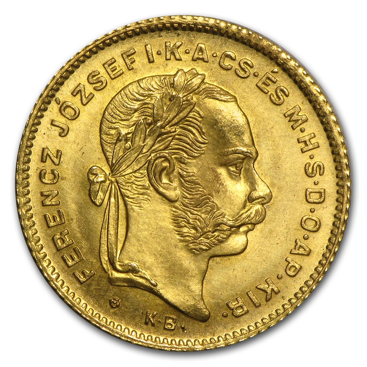Austria-Hungary Gold 4 Forint/10 Franc AU (1870-1892)