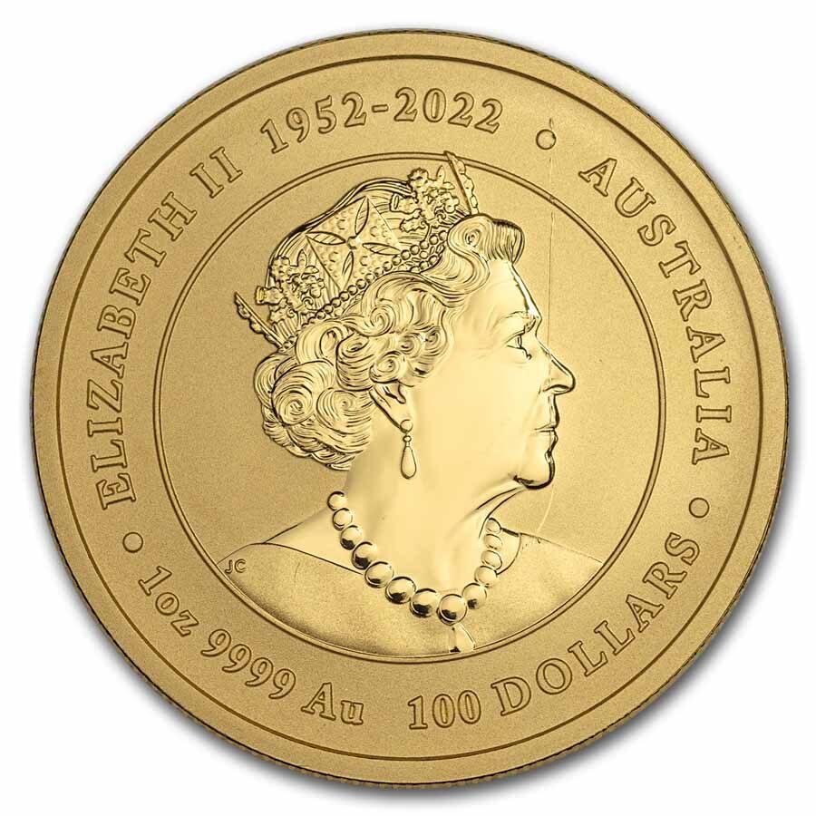 2024 Australia 1 oz Gold Lunar Dragon BU (Abrasions)
