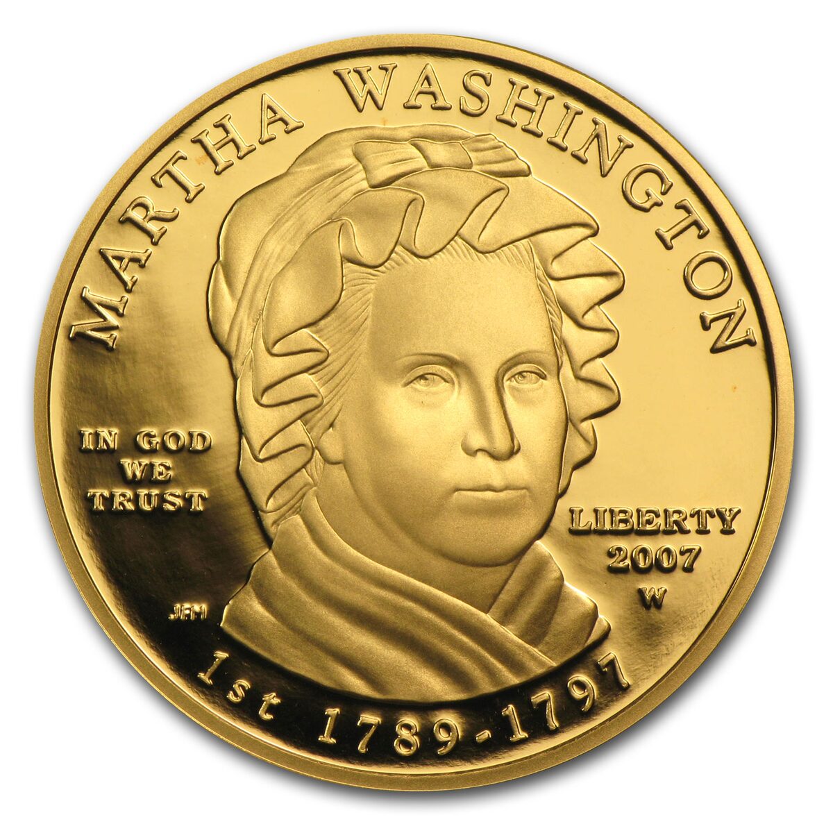 2007-W 1/2 oz Proof Gold Martha Washington (w/Box & COA)