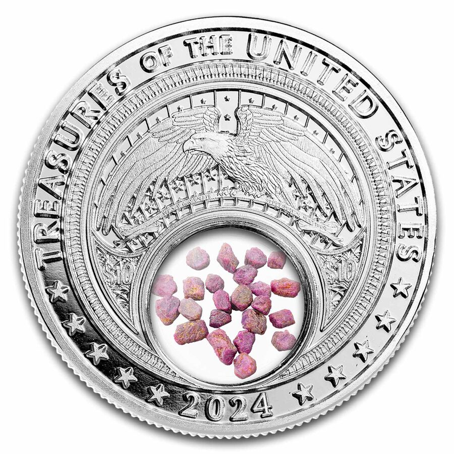 2024 1 oz Silver Treasures of the U.S. Wyoming Ruby (Box/COA)