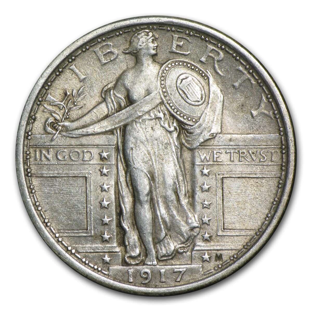 1917 Standing Liberty Quarter Type I AU