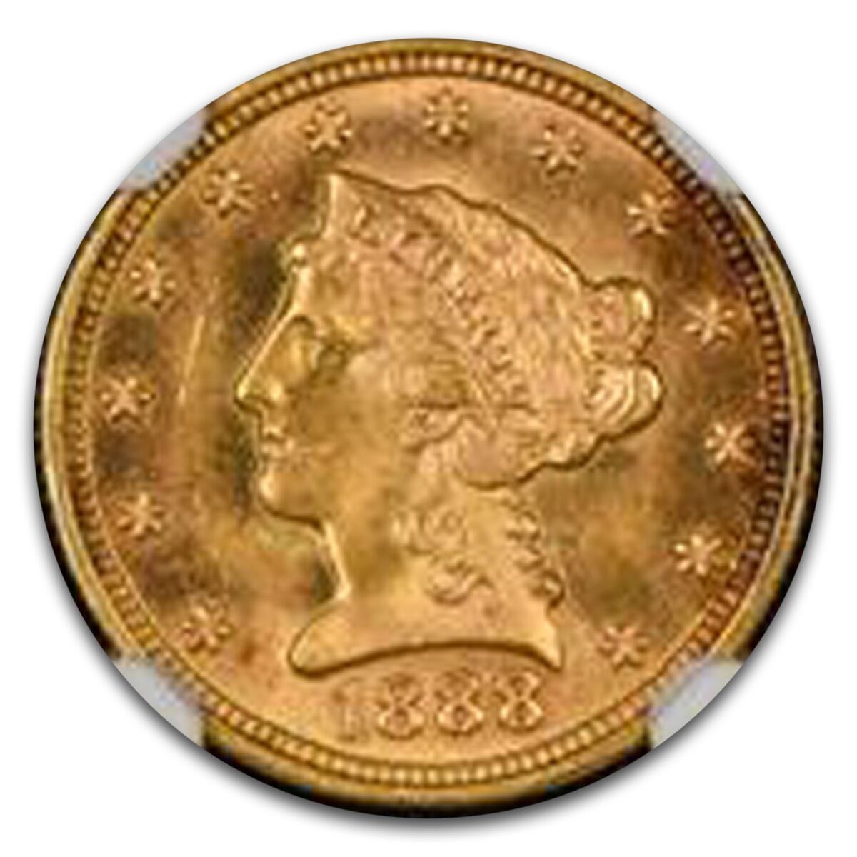 1888 $2.50 Liberty Gold Quarter Eagle MS-65+ NGC