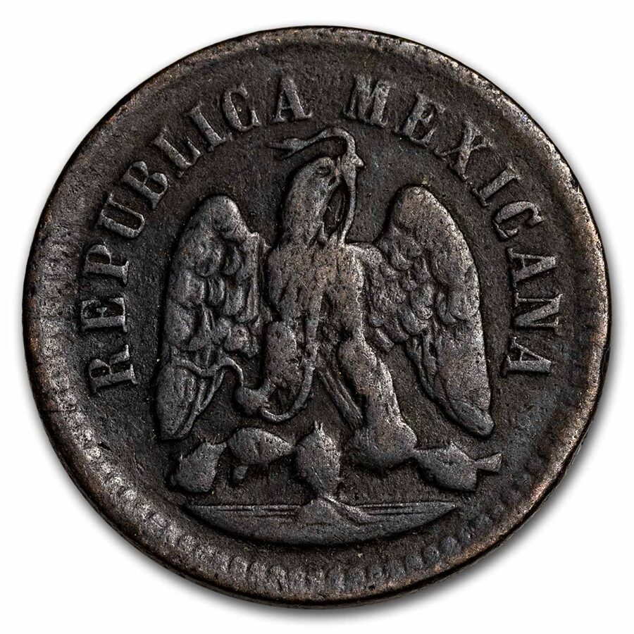 1869-1897 Mexico Copper 1 Centavo Avg Circ