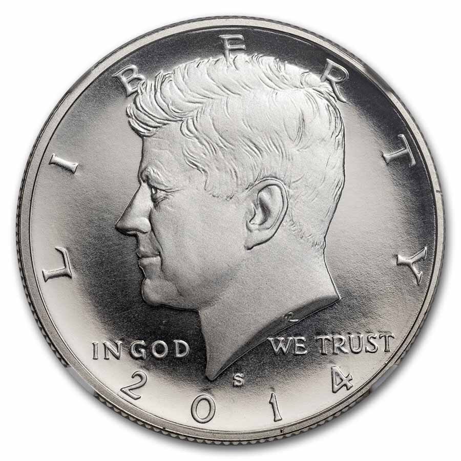 2014-S Kennedy H.D. SP-70 PL Enhanced Sil. 50th Anni. High Relief