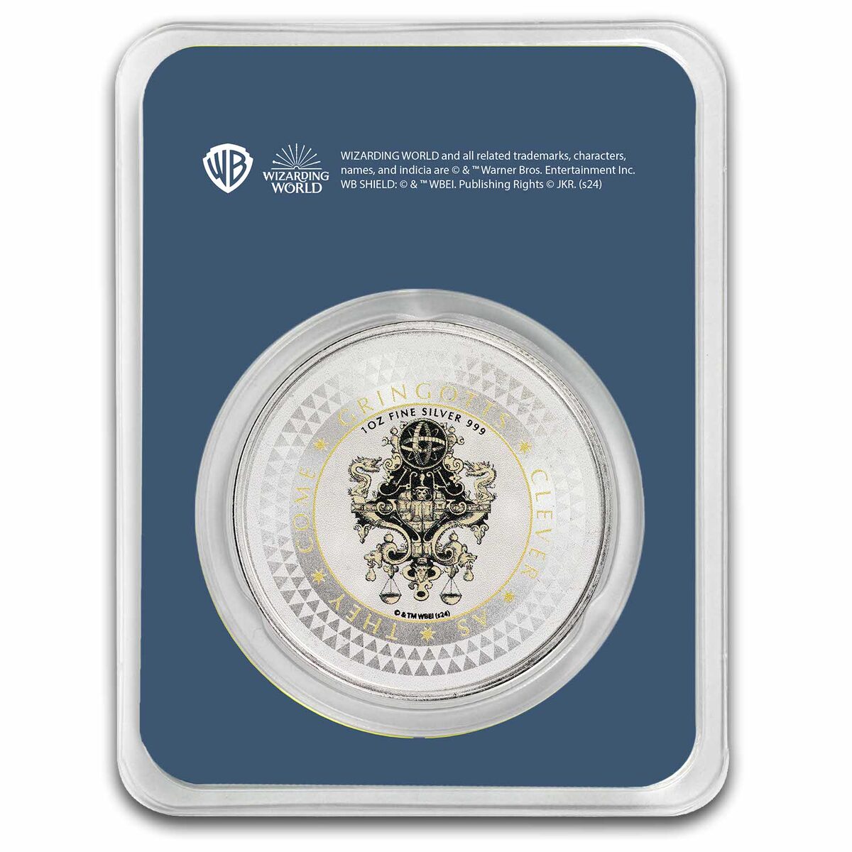 Harry Potter 1 oz Silver Colorized Gringotts Medallion with TEP