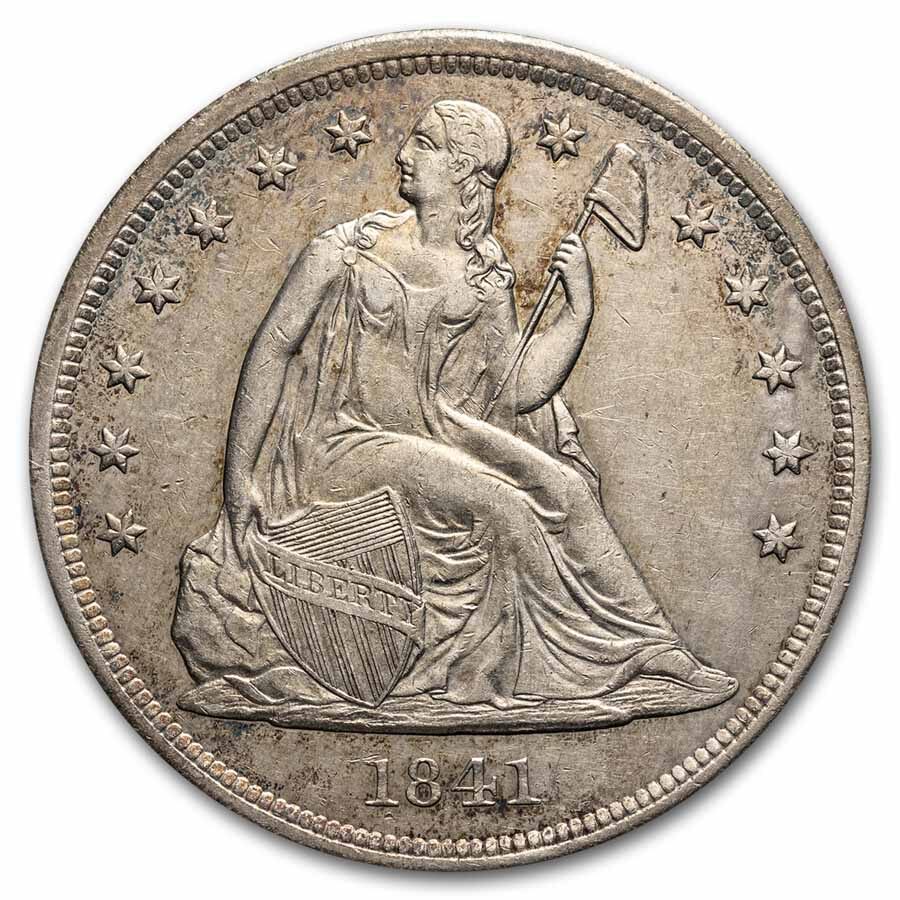 1841 Liberty Seated Dollar AU