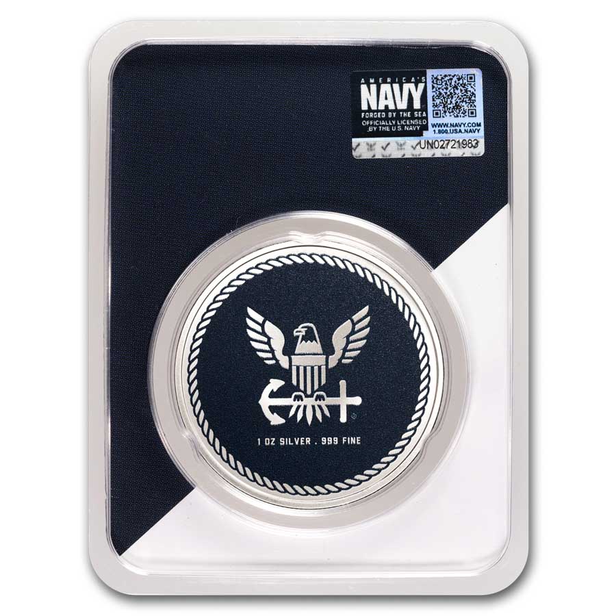 1 oz Silver Colorized Round - America's Navy - U.S. Navy Logo