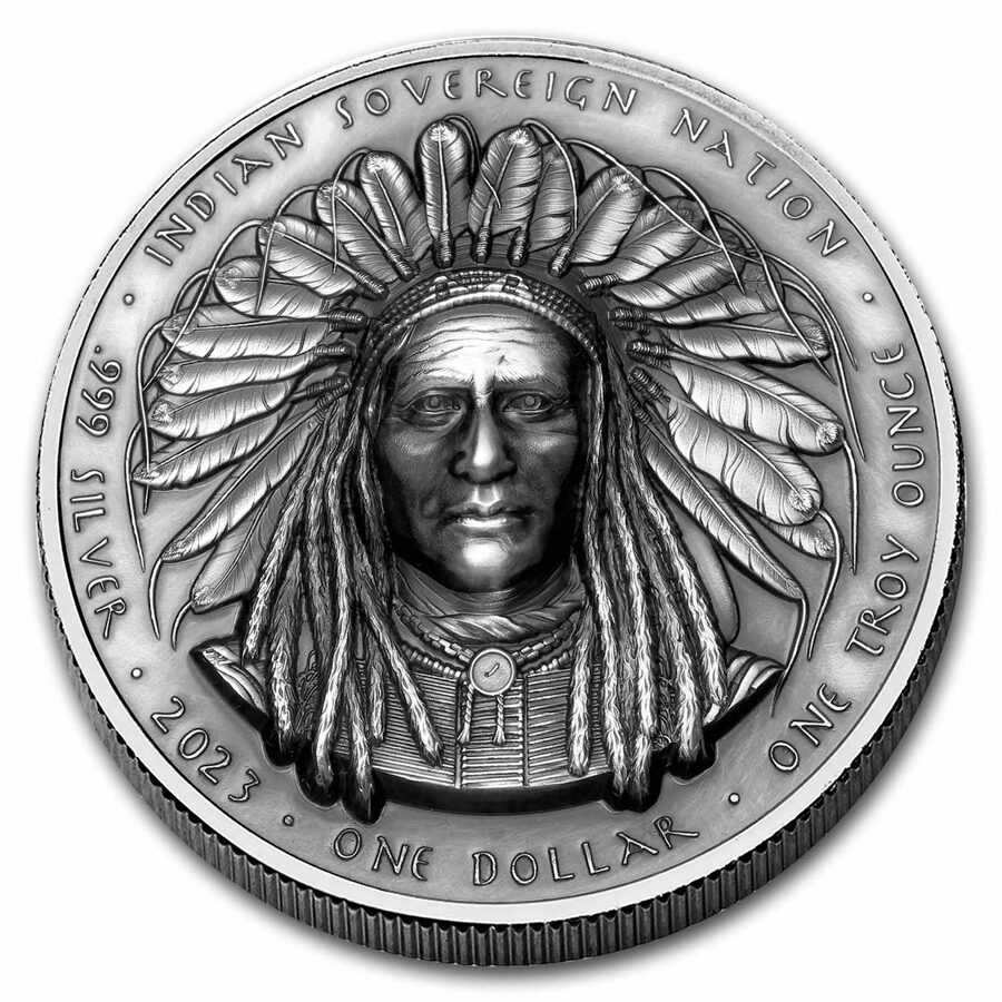 2023 Sioux Nation 1 oz Silver UHR Antique Crazy Horse