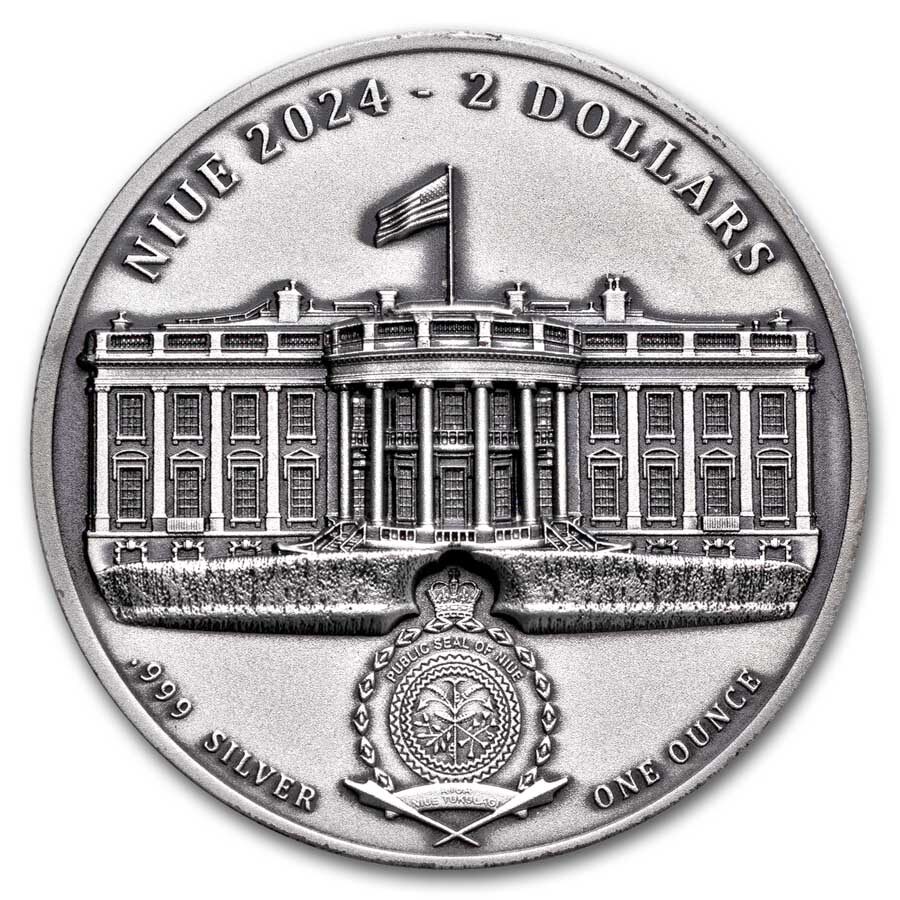 2024 Niue 1 oz Silver High Relief Antique "White House"