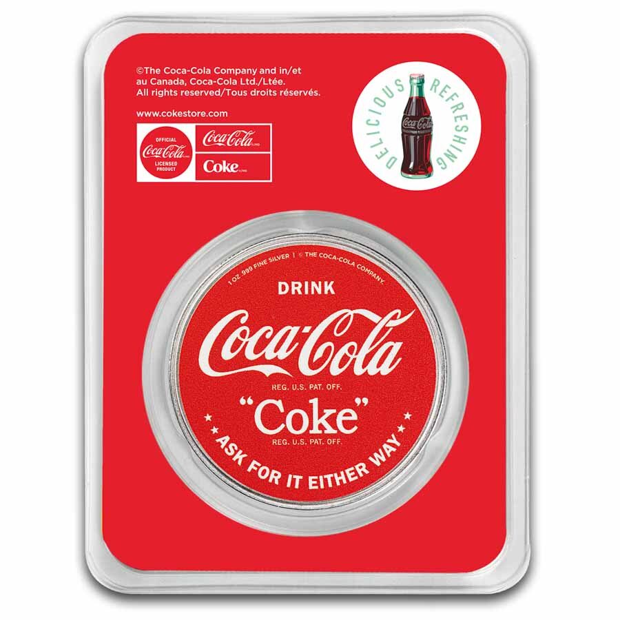 Coca-Cola® 1 oz Silver Colorized Round Bathing Beauties: Red Head