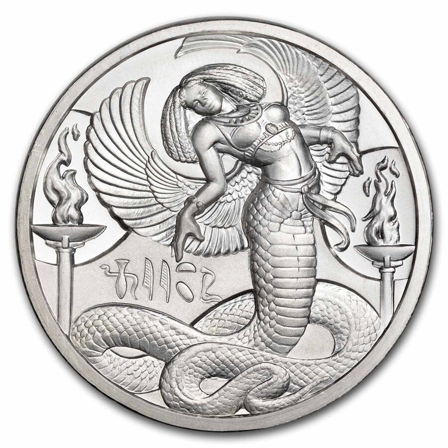 2 oz Silver UHR Round - Egyptian Gods Series: Wadjet