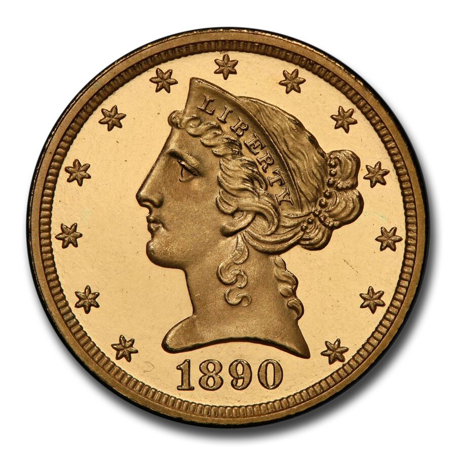 1890 $5 Liberty Gold Half Eagle PR-66 DCAM PCGS CAC