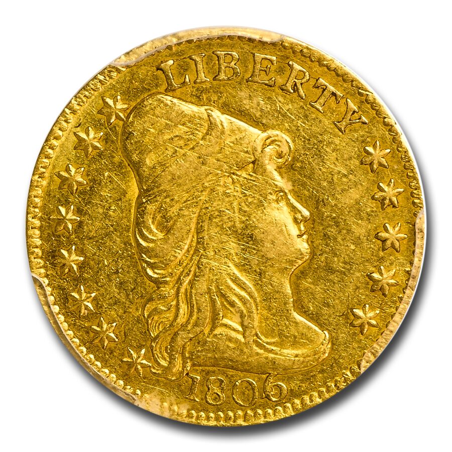 1806/4 $2.50 Gold Capped Bust Quarter Eagle MS-61 PCGS (8x5 Star)