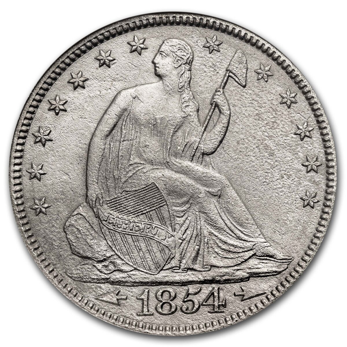 1854 Liberty Seated Half w/Arrows SS-Republic Shipwreck NGC