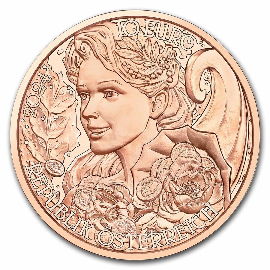 2024 Austria Copper €10 Language of Flowers (Peony)