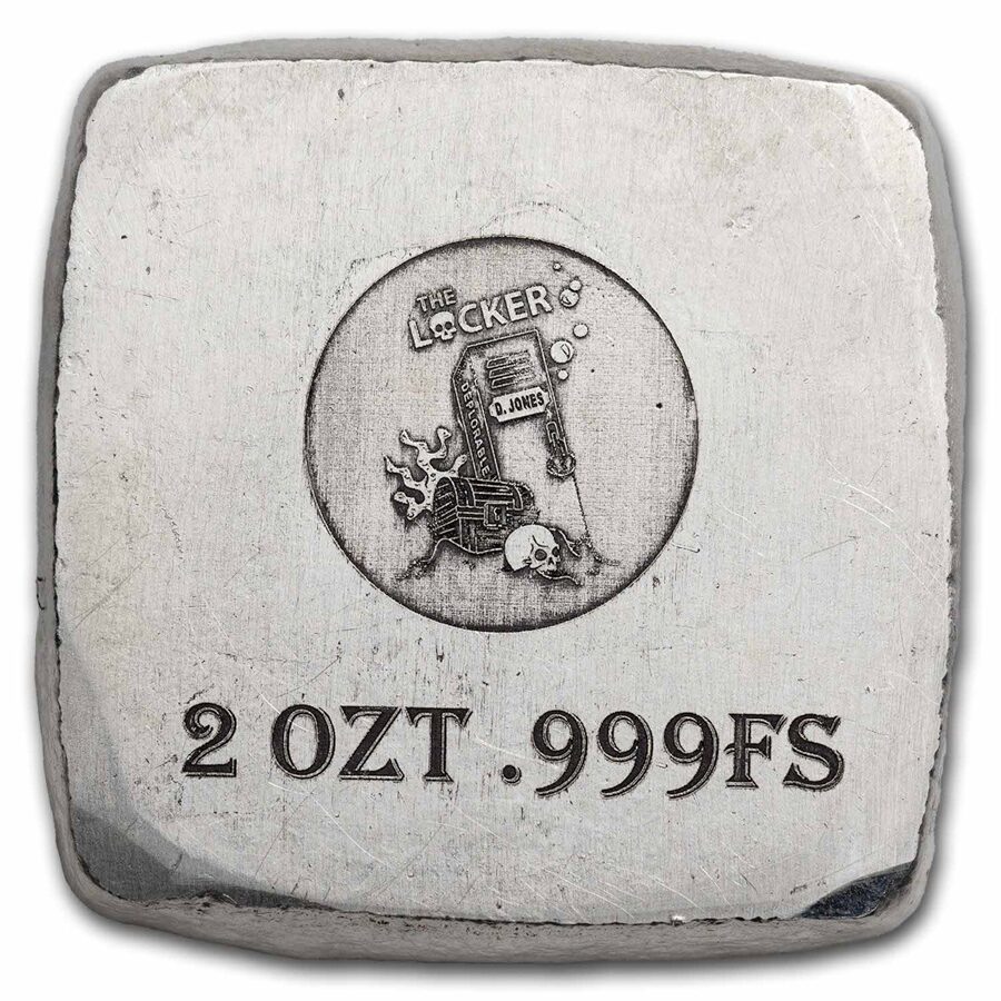2 oz Hand Poured Silver Bar - Live Free or Die Skull & Guns