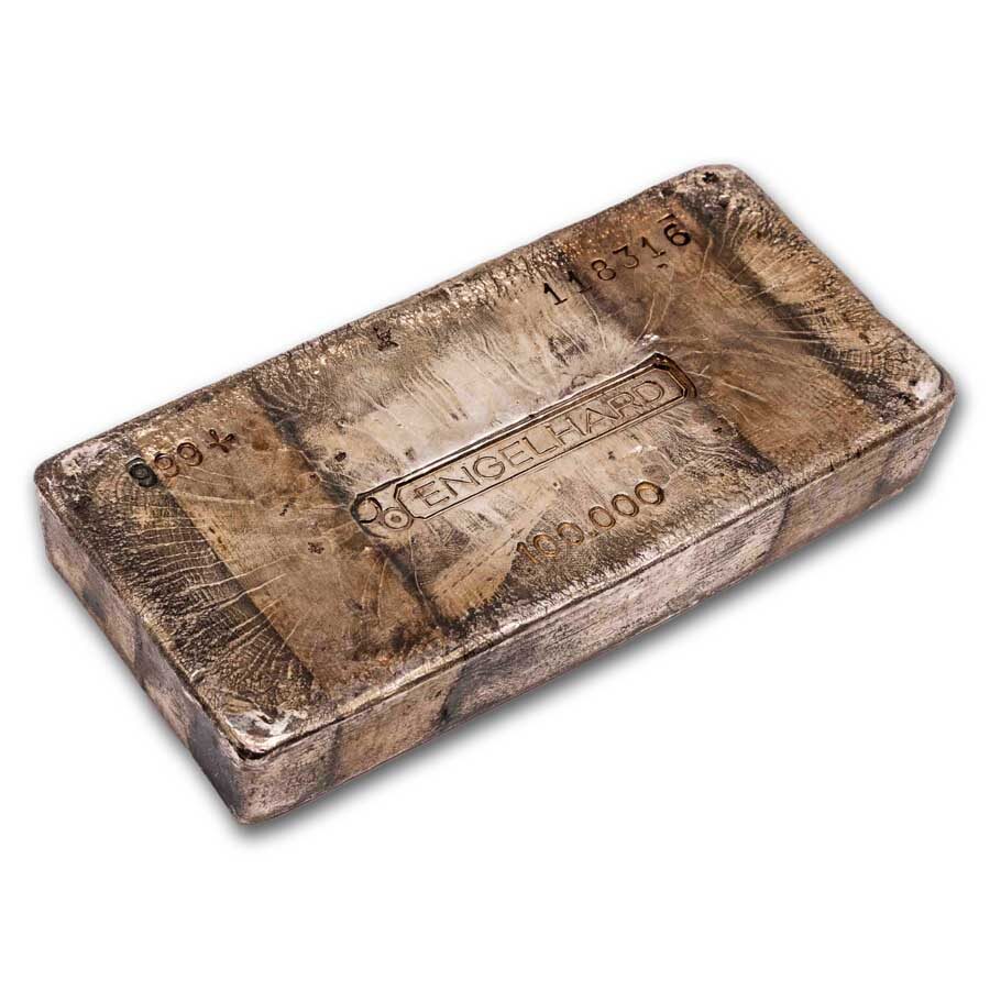 100 oz Silver Bar - Engelhard (2nd Series, Bull Logo)