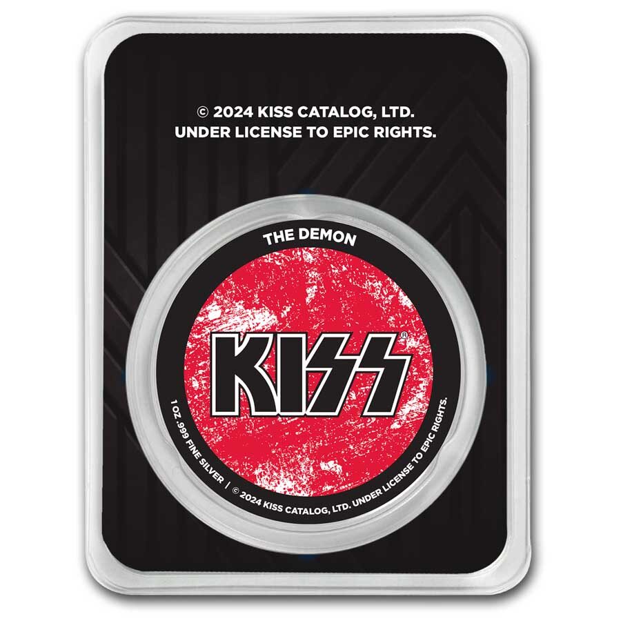 KISS 1 oz Silver Colorized Red Demon in TEP